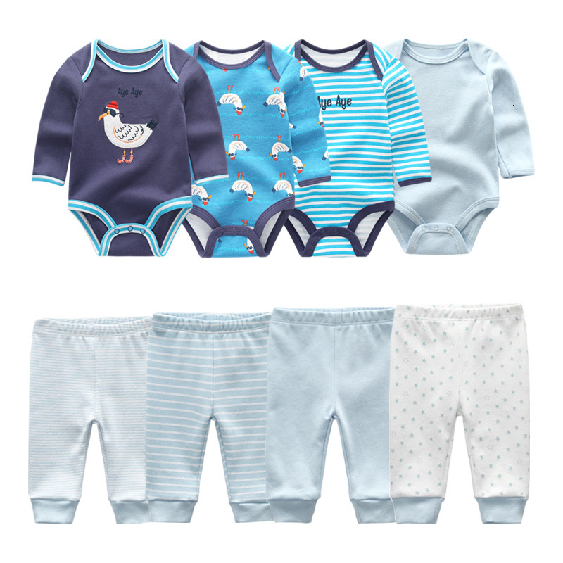 Clothing Sets Autumn Baby Girl Clothes Cotton 6/8PCS born Baby Sets BodysuitsPants Baby Boy Clothes Winter Clothing Sets Roupas de bebe 230217