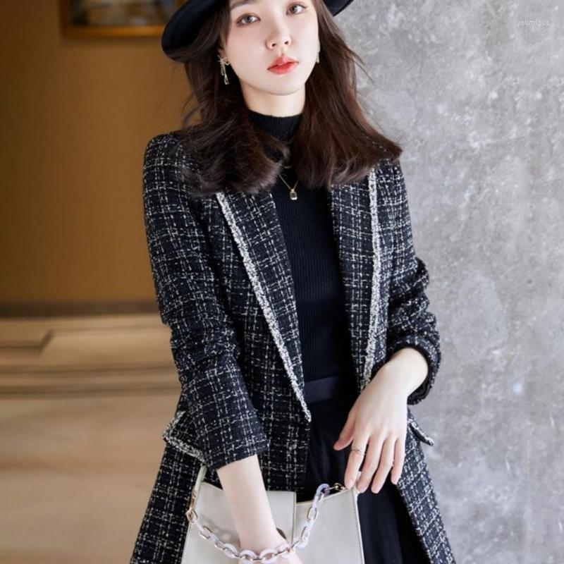 Women's Suits Spring Autumn Suit Jacket Women Long Sleeve Plaid Blazer Single Button Tops Slim Tweed Coat Street Blazers Jackets Clothes, Black
Women's Suits Spring Autumn Suit Jacket Women Long Sleeve Plaid Blazer Single Button Tops Slim Tweed Coat Street Blazers Jackets Clothes, Black