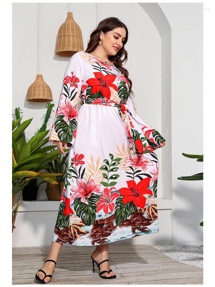 Plus Size Dresses Large Print Long Sleeve Dress High Waist Tie Resort Style Swing Skirt Outfits, Pink
Plus Size Dresses Large Print Long Sleeve Dress High Waist Tie Resort Style Swing Skirt Outfits, Pink