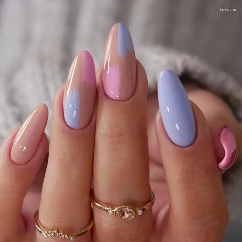 False Nails 24PCS Glossy Blue Press On Nail Sweet Almond Wearable Artificial Full Cover Gradient Fake Tips, Zzh1195
False Nails 24PCS Glossy Blue Press On Nail Sweet Almond Wearable Artificial Full Cover Gradient Fake Tips, Zzh1195
