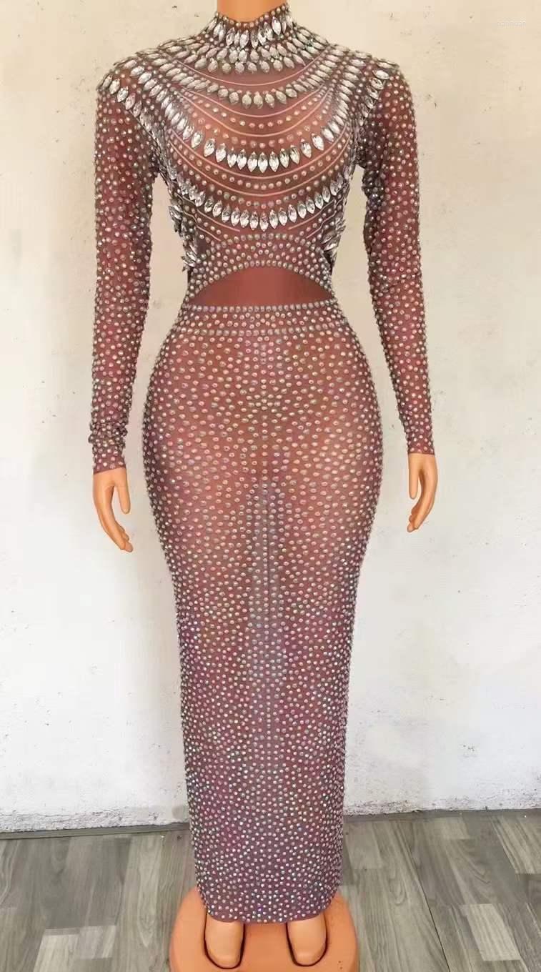 Stage Wear Long Dress Singer Performance Clothing On-Stage Costume Birthday Rhinestone Sparkly Gogo Dancer Outfit Carnival Clubwear
Stage Wear Long Dress Singer Performance Clothing On-Stage Costume Birthday Rhinestone Sparkly Gogo Dancer Outfit Carnival Clubwear