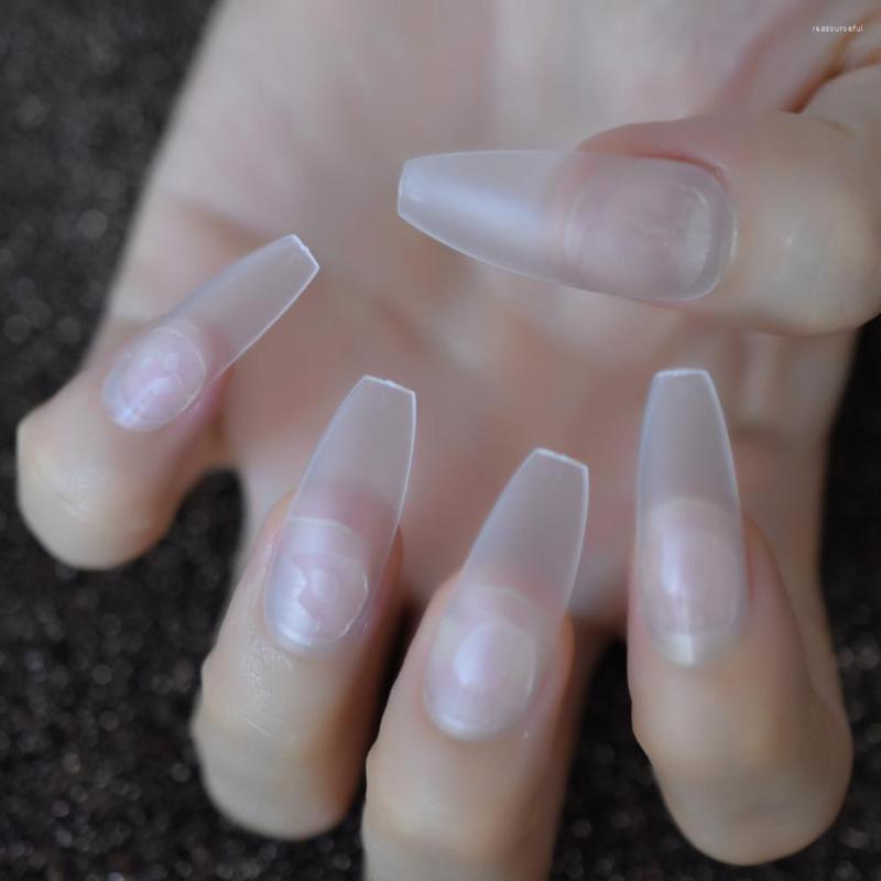 False Nails Matte Clear Press On Extra Long Transparent Frosted Coffin Ballerina Glue Fingersnails Free Adhesive Tapes, L5103
False Nails Matte Clear Press On Extra Long Transparent Frosted Coffin Ballerina Glue Fingersnails Free Adhesive Tapes, L5103