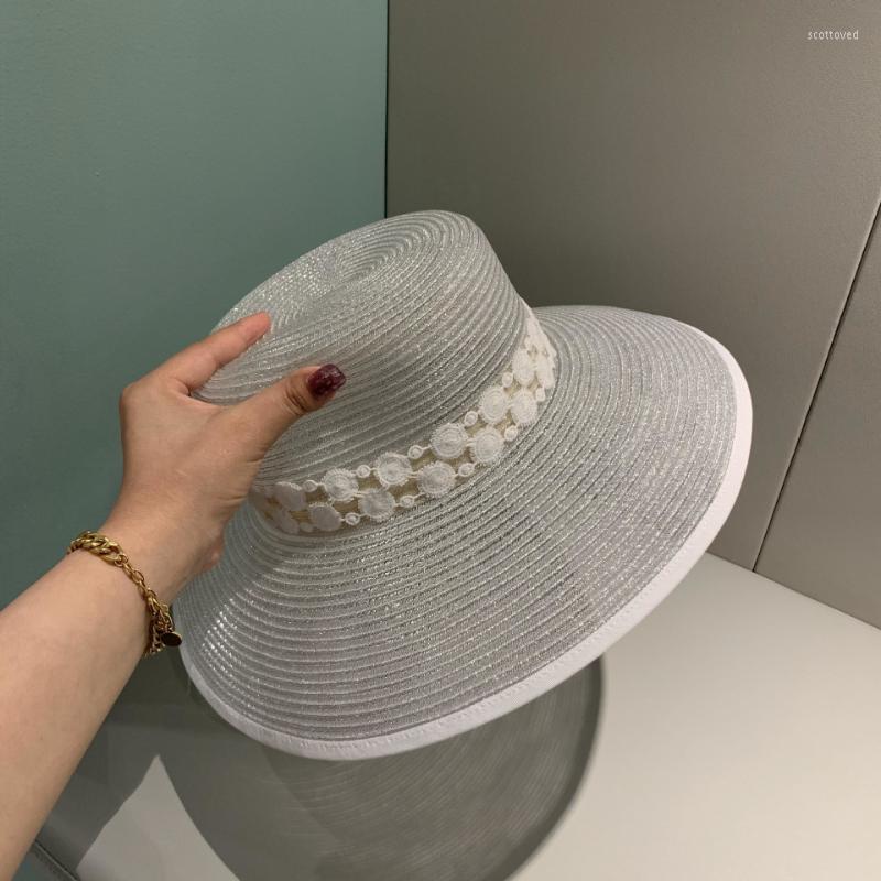 Wide Brim Hats French Hepburn Style Elegant Lace Silver Straw Hat Ladies Fashion Versatile Beach Sun Folding Scot22, Black
Wide Brim Hats French Hepburn Style Elegant Lace Silver Straw Hat Ladies Fashion Versatile Beach Sun Folding Scot22, Black