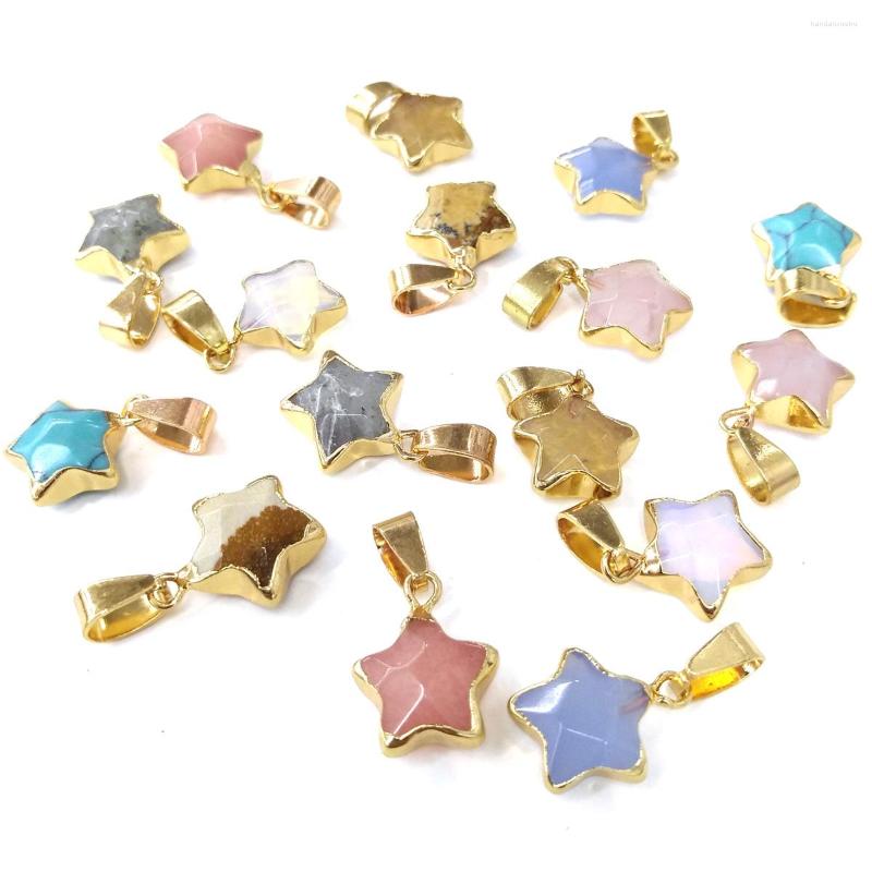 Charms Natural Semi-precious Stone Pendant Five-pointed Star Shape Spar Crystal Fashion Charm Jewelry For Making DIY Necklace 12x21mm
Charms Natural Semi-precious Stone Pendant Five-pointed Star Shape Spar Crystal Fashion Charm Jewelry For Making DIY Necklace 12x21mm