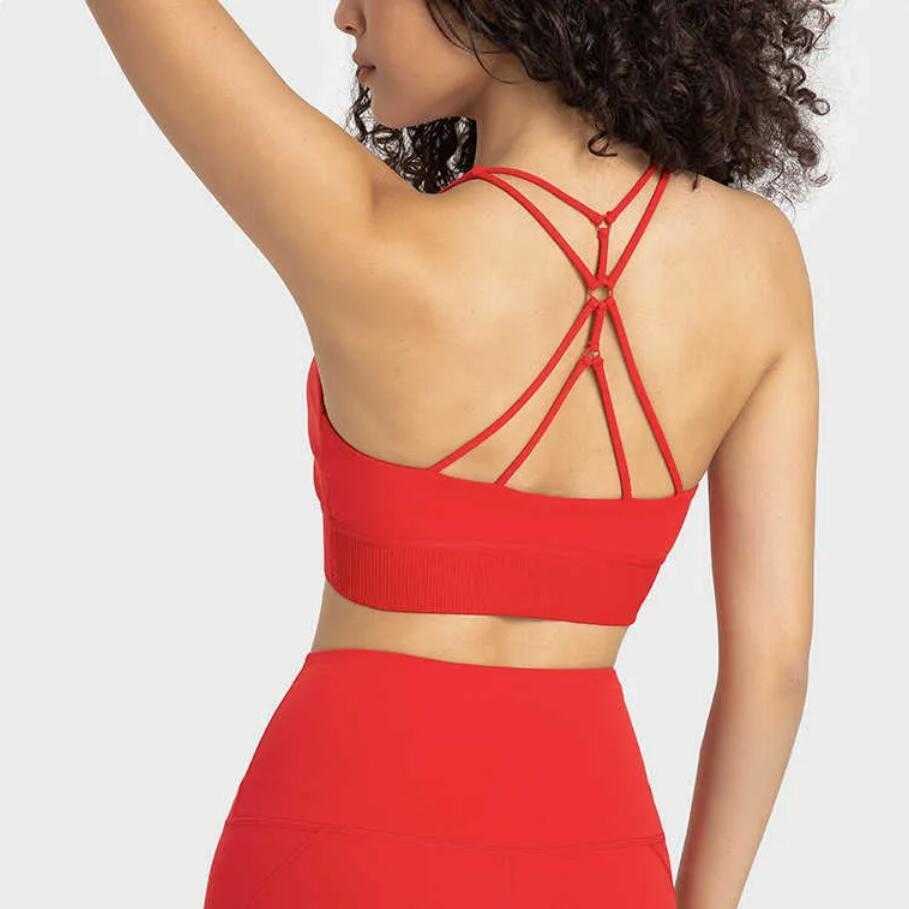 lu-348 Sports Bra Women's Underwear Anti-slip Hem Fine Belt Beautiful Back Yoga Tank Tops Gym Clothes, Red
lu-348 Sports Bra Women's Underwear Anti-slip Hem Fine Belt Beautiful Back Yoga Tank Tops Gym Clothes, Red