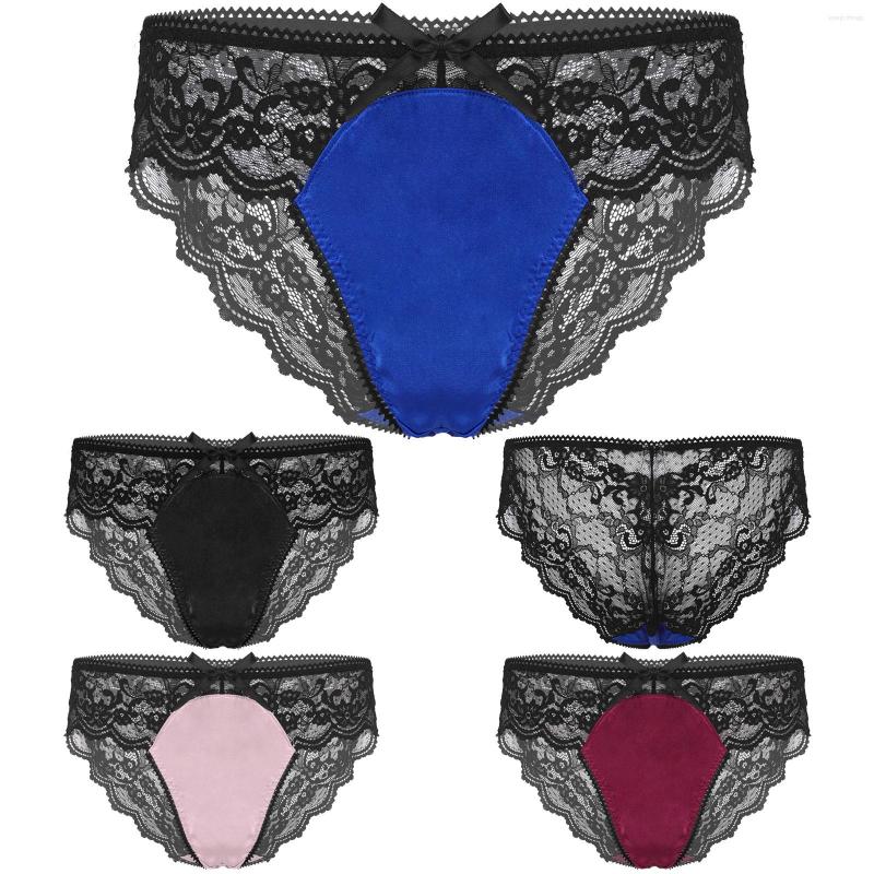 Underpants Lace Satin Men Briefs Lingerie Breathable Patchwork Underwear Sissy Nightwear See-Through Floral Low Waist, Black
Underpants Lace Satin Men Briefs Lingerie Breathable Patchwork Underwear Sissy Nightwear See-Through Floral Low Waist, Black