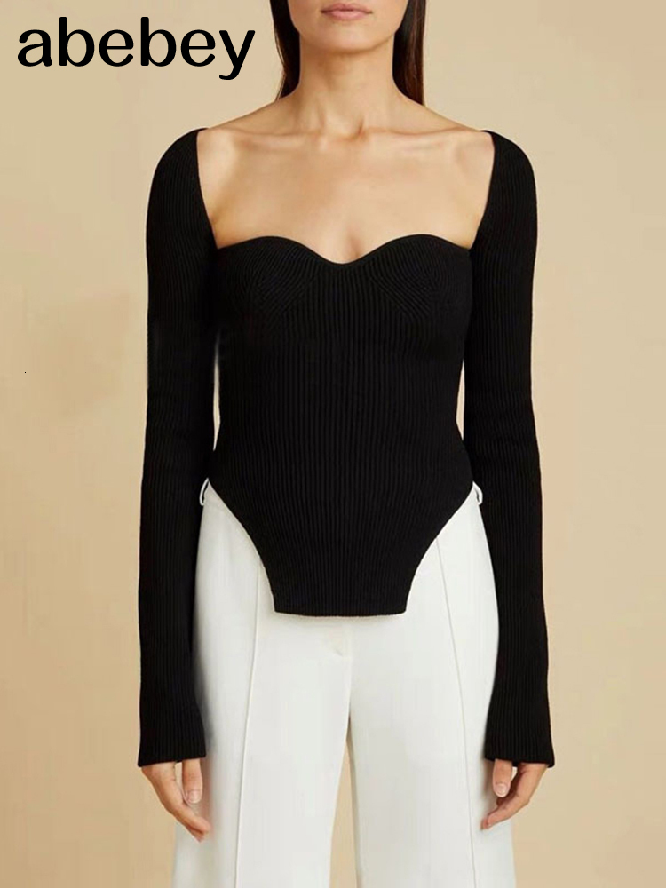 Women's TShirt spring sexy stylish sqaure collar full sleeves knitting pullover slim Tshirt female top WK08001L 230217, Xingse
Women's TShirt spring sexy stylish sqaure collar full sleeves knitting pullover slim Tshirt female top WK08001L 230217, Xingse