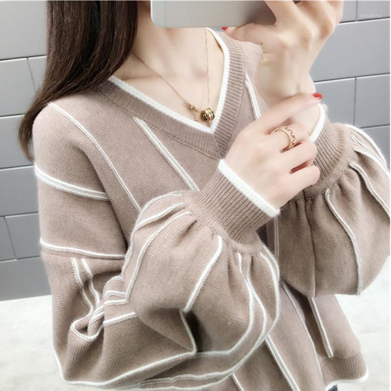 Women's Sweaters 2023 Women's Autumn And Winter Knitted Sweater Ladies V-neck Loose Versatile Female Fashion Striped Pullover Clothing, Black
Women's Sweaters 2023 Women's Autumn And Winter Knitted Sweater Ladies V-neck Loose Versatile Female Fashion Striped Pullover Clothing, Black