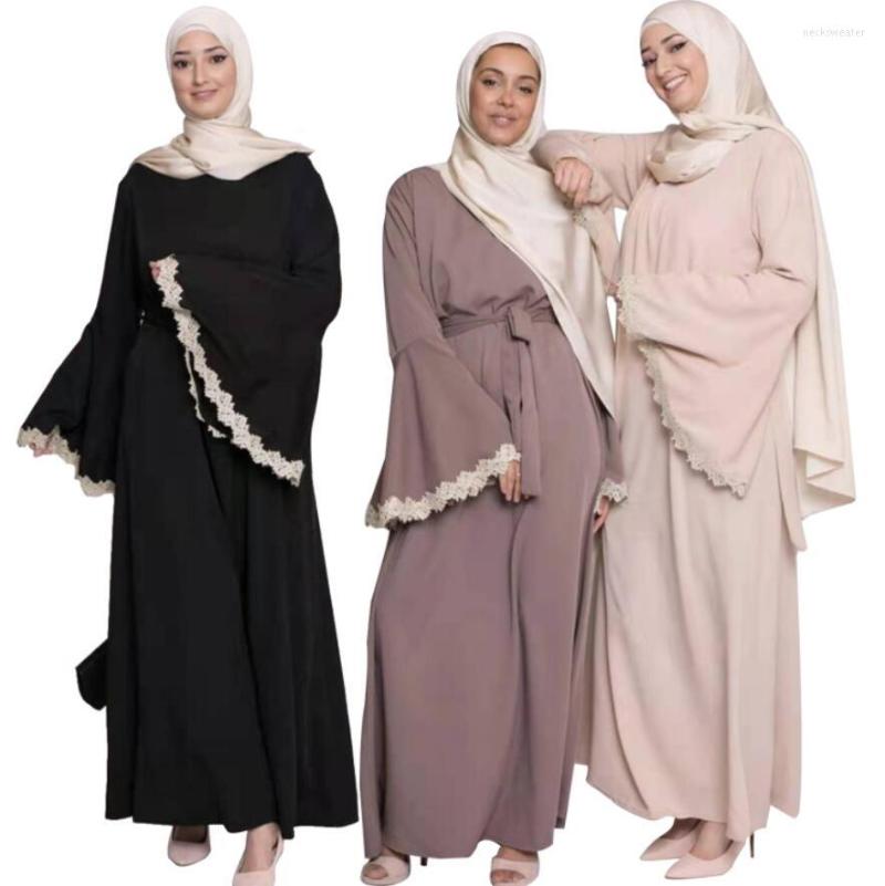 Ethnic Clothing Ramadan Muslim Lace Patchwork Dresses Abayas Dubai Casual Kaftan Robe Costumes Flare Sleeve Abaya For Womens
Ethnic Clothing Ramadan Muslim Lace Patchwork Dresses Abayas Dubai Casual Kaftan Robe Costumes Flare Sleeve Abaya For Womens