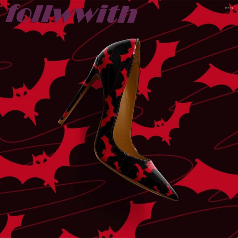 Dress Shoes Bat Wing Print Halloween Cosplay Pumps Contrasting Color Pointed Toe Shallow Slip On Stiletto Heels Arrival Autumn, Red
Dress Shoes Bat Wing Print Halloween Cosplay Pumps Contrasting Color Pointed Toe Shallow Slip On Stiletto Heels Arrival Autumn, Red