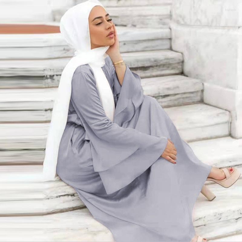 Ethnic Clothing Abaya Femme Muslim Fashion Maxi Dress Loose Dubai Turkey Satin Abayas For Women Solid Color Double Flared Robe
Ethnic Clothing Abaya Femme Muslim Fashion Maxi Dress Loose Dubai Turkey Satin Abayas For Women Solid Color Double Flared Robe