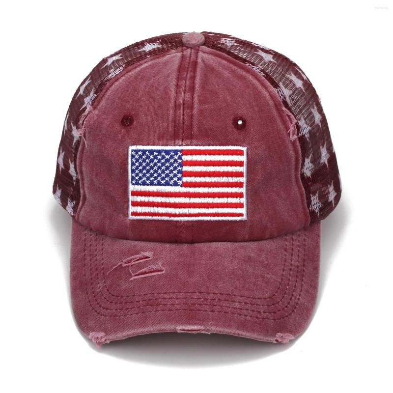 Ball Caps Ball Caps 4 Colors Distressed American Flag Star Cap Denim Baseball Women Jeans USA Hat