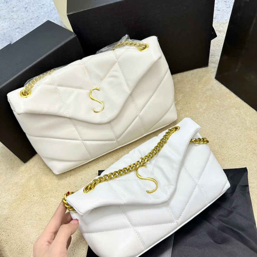 LOULOU Soft Shoulder Bag for Womens Chain Handbags Letter Crossbody Genuine Leather Ladies Bags with Box 20cm 28cm, Black
LOULOU Soft Shoulder Bag for Womens Chain Handbags Letter Crossbody Genuine Leather Ladies Bags with Box 20cm 28cm, Black