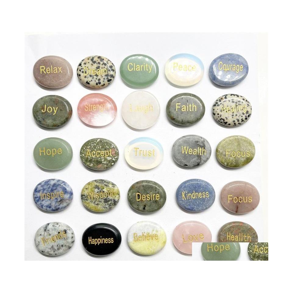 Stone Lettered Oval Worry Thumb Gems Natural Quartz Healing Crystal Therapy Reiki Treatment Spiritual Minerals Mas Art Whole Drop De Dhh3V
Stone Lettered Oval Worry Thumb Gems Natural Quartz Healing Crystal Therapy Reiki Treatment Spiritual Minerals Mas Art Whole Drop De Dhh3V