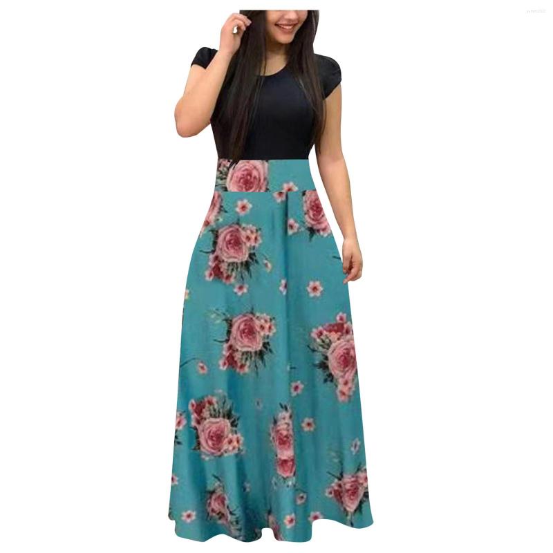 Party Dresses Elegant Floral Print Dress For Women Summer Short Sleeve Maxi Casual A-Line Female Sundress Robe Mujer, Black
Party Dresses Elegant Floral Print Dress For Women Summer Short Sleeve Maxi Casual A-Line Female Sundress Robe Mujer, Black