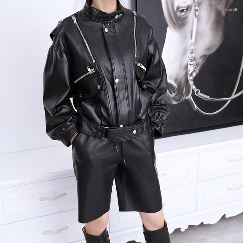 Women's Leather 2023 Autumn Women Zippers Short Sheepskin Genuine Jacket Casual Punk Loose Fit Bomber BF Style Biker Coats, Black
Women's Leather 2023 Autumn Women Zippers Short Sheepskin Genuine Jacket Casual Punk Loose Fit Bomber BF Style Biker Coats, Black