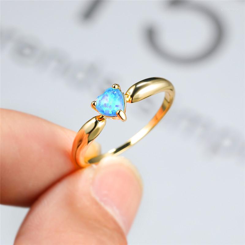 Wedding Rings Romantic Love Heart Small Stone Ring Vintage Female Blue Opal Engagement Classic Gold Color Thin For Women
Wedding Rings Romantic Love Heart Small Stone Ring Vintage Female Blue Opal Engagement Classic Gold Color Thin For Women