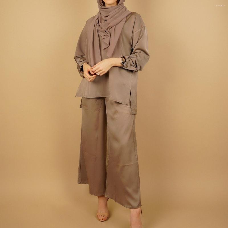 Ethnic Clothing Eid Mubarak Kaftan Dubai Abaya Muslim Sets Satin Tops Pants Suits Turkey Islam Ensemble Femme Musulman Outfit
Ethnic Clothing Eid Mubarak Kaftan Dubai Abaya Muslim Sets Satin Tops Pants Suits Turkey Islam Ensemble Femme Musulman Outfit