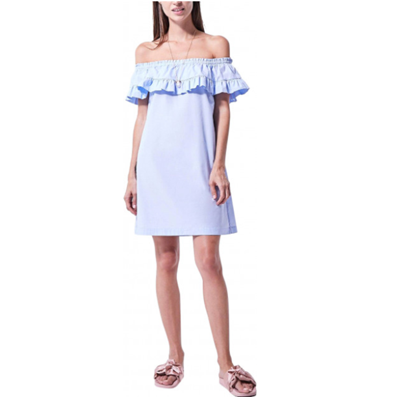 Casual Dresses Women Summer Dress Sexy Slash Neck Ruffled Off-Shoulder Mini Solid Color Hedging Loose 2023 Fashion, Sky blue
Casual Dresses Women Summer Dress Sexy Slash Neck Ruffled Off-Shoulder Mini Solid Color Hedging Loose 2023 Fashion, Sky blue
