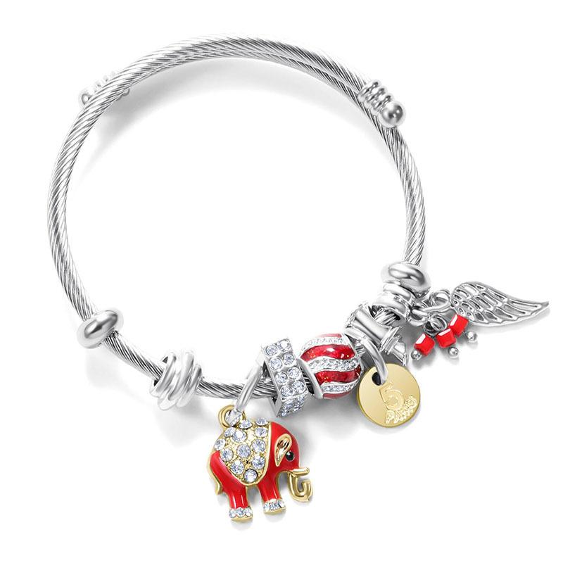 Bangle Trending Designers Make Fashionable Colors Titanium Steel Stainless Adjustable DIY Elephant/leaf Bracelet For Women
Bangle Trending Designers Make Fashionable Colors Titanium Steel Stainless Adjustable DIY Elephant/leaf Bracelet For Women