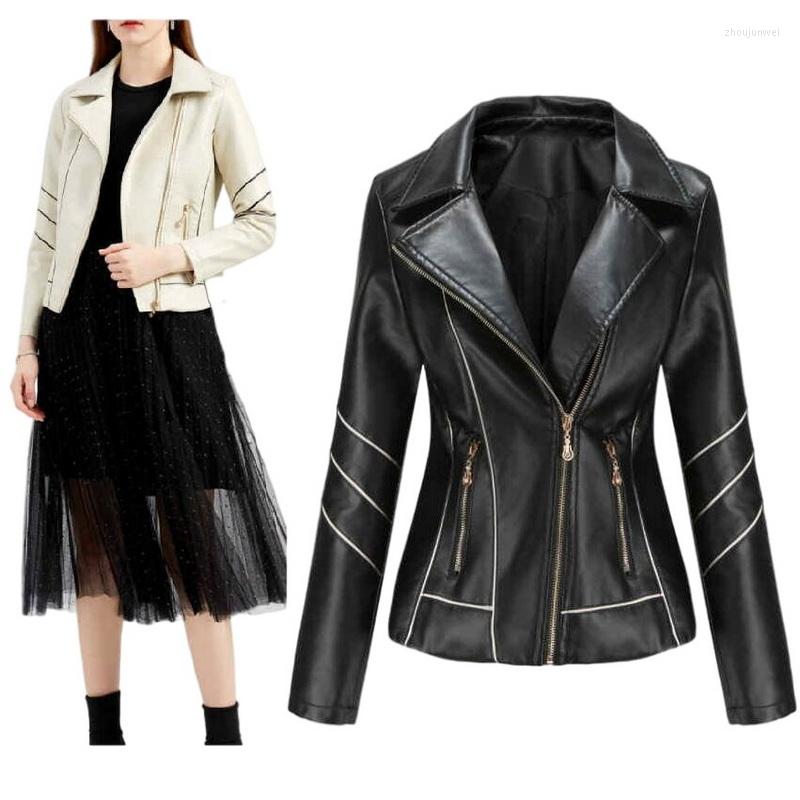 Women' Leather Women' Jacket Female Rock Coat PU Clothing Outerwear Fashion Slim Street Coats Multicolor Jackets, Beige
Women' Leather Women' Jacket Female Rock Coat PU Clothing Outerwear Fashion Slim Street Coats Multicolor Jackets, Beige