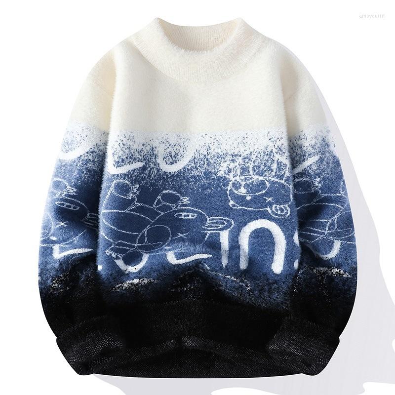 Men's Sweaters #5894 Winter Fleece Sweater Men Warm Thick Gradient Color Tight Cartoon Korean Fashion Streetwear Hip Hop Teenager, Orange
Men's Sweaters #5894 Winter Fleece Sweater Men Warm Thick Gradient Color Tight Cartoon Korean Fashion Streetwear Hip Hop Teenager, Orange