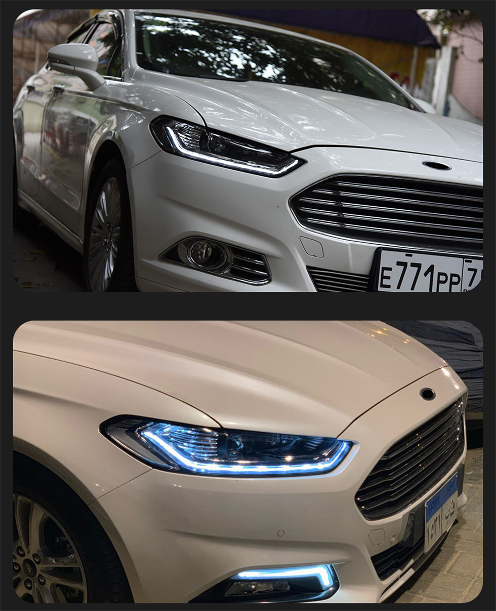 Car Goods For Ford Fusion Mondeo 20 13-20 16 Head lamp LED Headlight LED Dual Projector Headlights Replacement