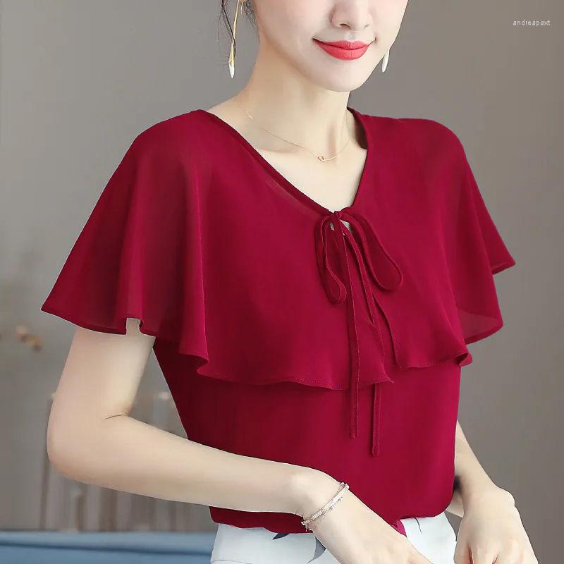 Women's Blouses Elegant V-Neck Ruffles Lace Up Bow Oversized Chiffon Blouse Summer Casual Pullovers Loose Commute Women's Clothing Shir, Navy
Women's Blouses Elegant V-Neck Ruffles Lace Up Bow Oversized Chiffon Blouse Summer Casual Pullovers Loose Commute Women's Clothing Shir, Navy