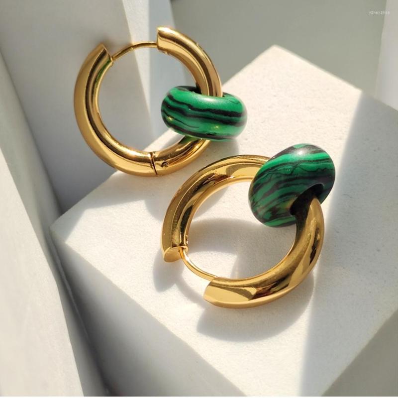 Hoop Earrings Gold Color Steel Green Malachite Bead Natural Stone Geometry For Women Girl Travel Party Jewelry HUANZHI 2023
Hoop Earrings Gold Color Steel Green Malachite Bead Natural Stone Geometry For Women Girl Travel Party Jewelry HUANZHI 2023