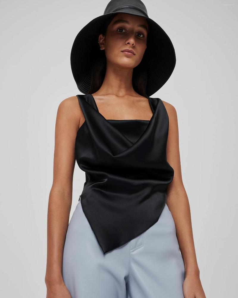 Women' Blouses 2023 Summer Ice Silk Blouse Women Artificial Bodycon Crop Tank Streetwear Sexy Asymmetrical Satin Vest Tops Burgundy Black
Women' Blouses 2023 Summer Ice Silk Blouse Women Artificial Bodycon Crop Tank Streetwear Sexy Asymmetrical Satin Vest Tops Burgundy Black