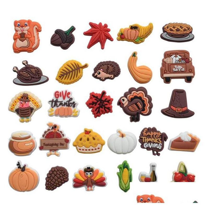 Shoe Parts Accessories Thanksgiving Series Cartoon Croc Charms Hole Garden Flower Clog Charm Bracelet Wristband Decoration Buckle Dhw5G
Shoe Parts Accessories Thanksgiving Series Cartoon Croc Charms Hole Garden Flower Clog Charm Bracelet Wristband Decoration Buckle Dhw5G