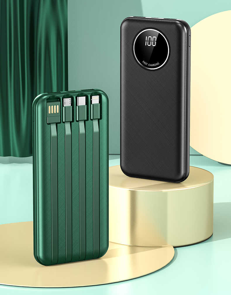 Cell Phone Banks 20000mAh Power Bank Built in Cable Portable Charger External Battery Pack For phone - view 3