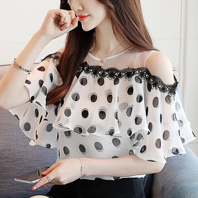 Women' Blouses Fashion Women Tops And 2023 Short Sleeve Ladies Polka Dot Chiffon White Blouse Shirt Blusas Feminine 0611, Black
Women' Blouses Fashion Women Tops And 2023 Short Sleeve Ladies Polka Dot Chiffon White Blouse Shirt Blusas Feminine 0611, Black