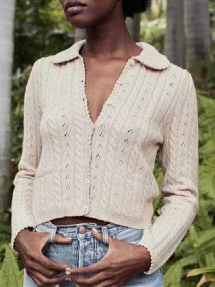 Women's Knits & Tees Turn-down Collar Knit Coat French Hollow Wool Knitted Sweater 2023 Single Breasted Female Cardigan Early Au, Ivory white
Women's Knits & Tees Turn-down Collar Knit Coat French Hollow Wool Knitted Sweater 2023 Single Breasted Female Cardigan Early Au, Ivory white