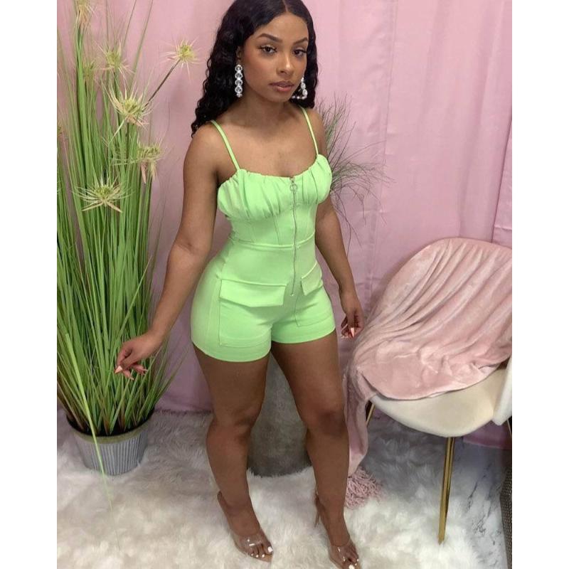 Women' Jumpsuits & Rompers Pocket Jumpsuit Women Fashion Zip Up Bodycon Shorts Summer Clothes Bulk Item Wholesale LotsWomen, Light green
Women' Jumpsuits & Rompers Pocket Jumpsuit Women Fashion Zip Up Bodycon Shorts Summer Clothes Bulk Item Wholesale LotsWomen, Light green