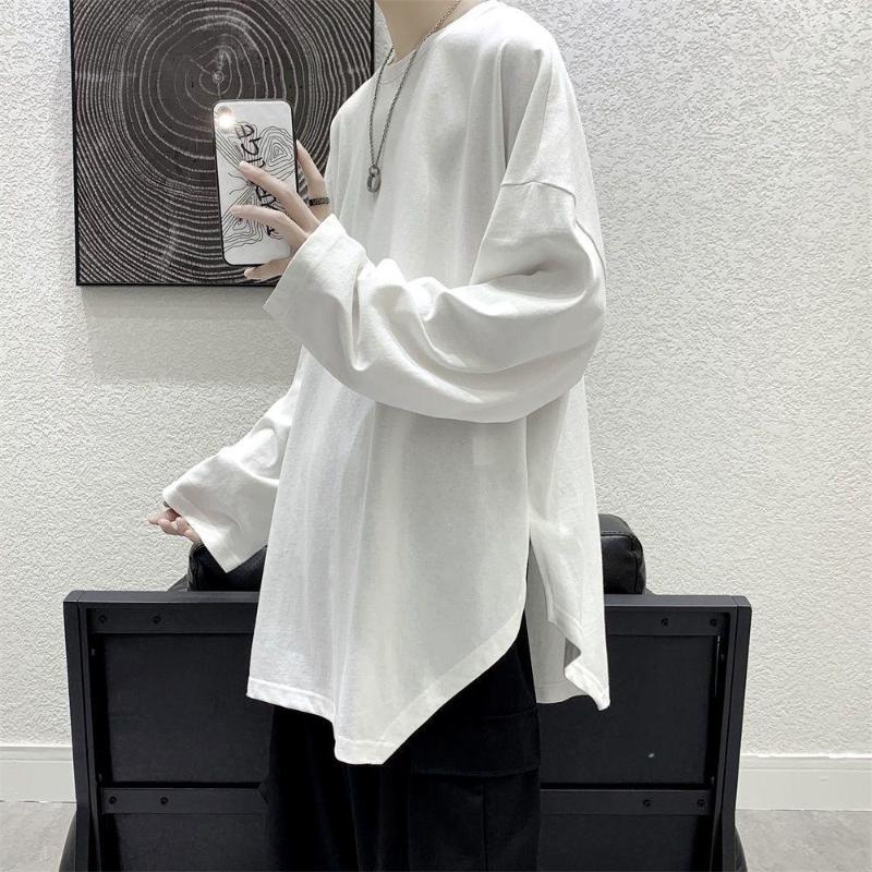 Men' T Shirts Long Sleeve Men Shirt Split Full O Neck Solid Casual Irregular Tops Korean Fashion Harajuku Retro Vintage Cotton Underwea, White
Men' T Shirts Long Sleeve Men Shirt Split Full O Neck Solid Casual Irregular Tops Korean Fashion Harajuku Retro Vintage Cotton Underwea, White