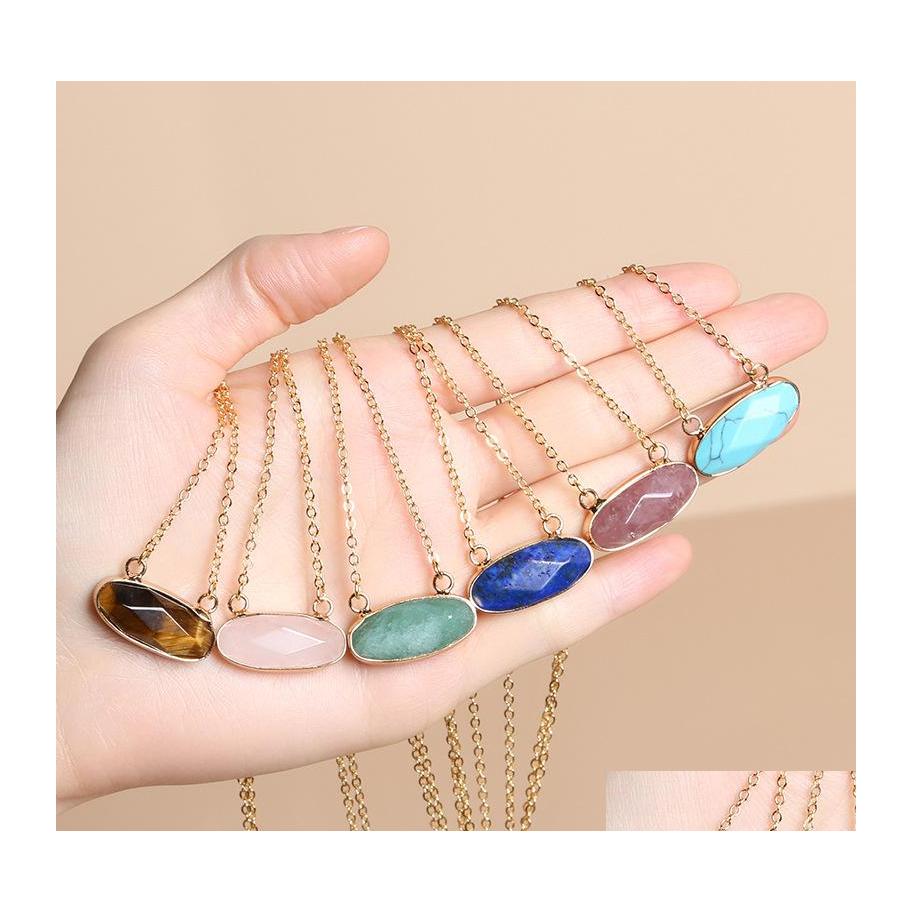 Pendant Necklaces Druzy Crystal Natural Stone Necklace Gold Edge Oval Style Amethyst Rose Quartz Chakra Healing Jewelry Sexyhanz Dro Dhj0D
Pendant Necklaces Druzy Crystal Natural Stone Necklace Gold Edge Oval Style Amethyst Rose Quartz Chakra Healing Jewelry Sexyhanz Dro Dhj0D