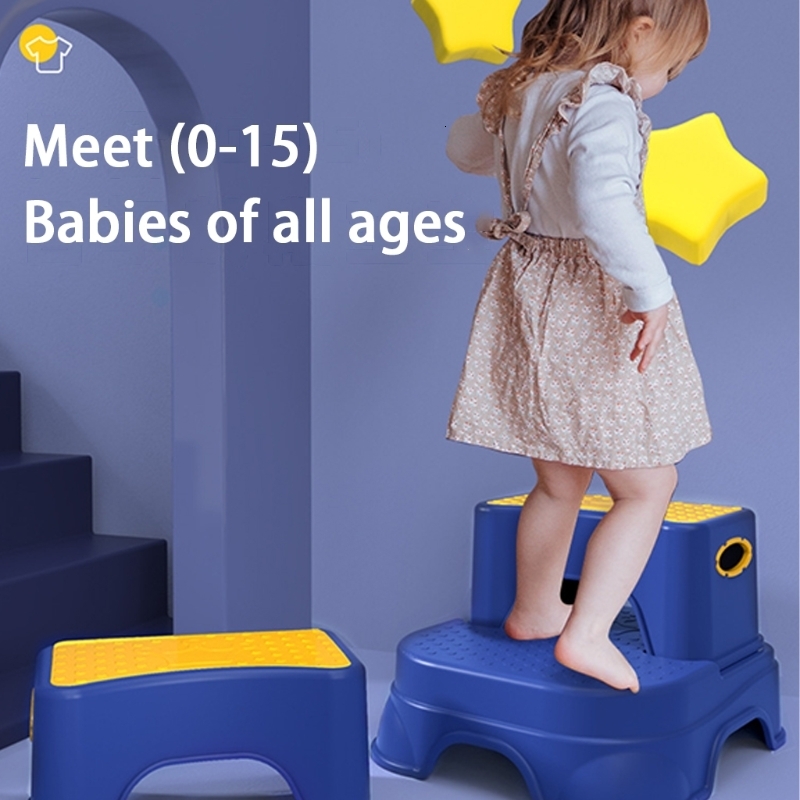Step Stools Double Layer Toddler Step Stool 2 in 1 Two Step Stool for Kids Detachable Bathroom Potty Stool for Toilet Potty Training 230217
