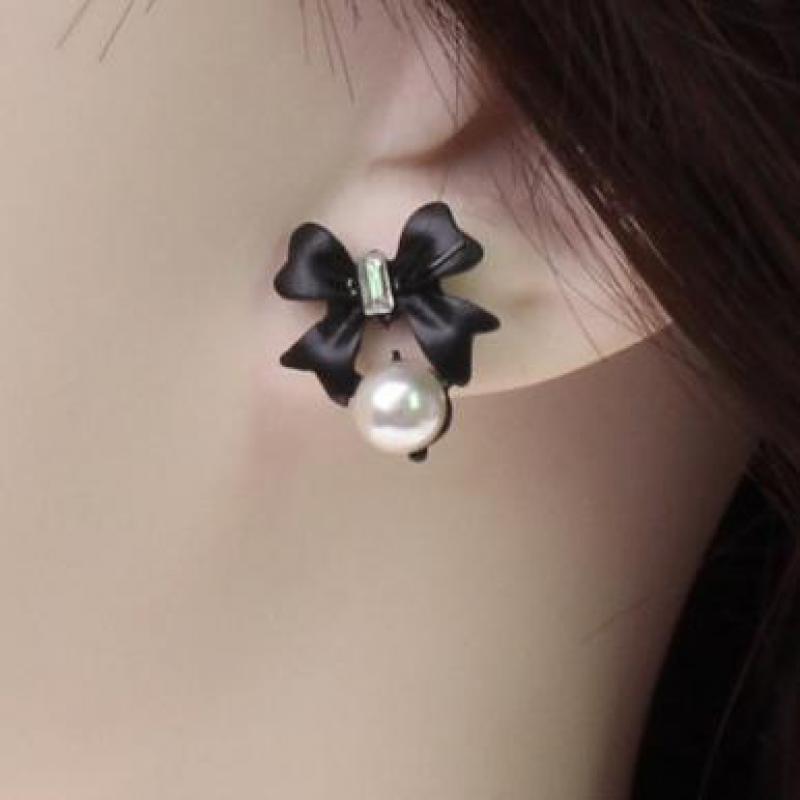 Stud Earrings Black Little Bowknot With Simulated-pearl Cute Studs Female Elegant Fashion Jewelry For Women
Stud Earrings Black Little Bowknot With Simulated-pearl Cute Studs Female Elegant Fashion Jewelry For Women