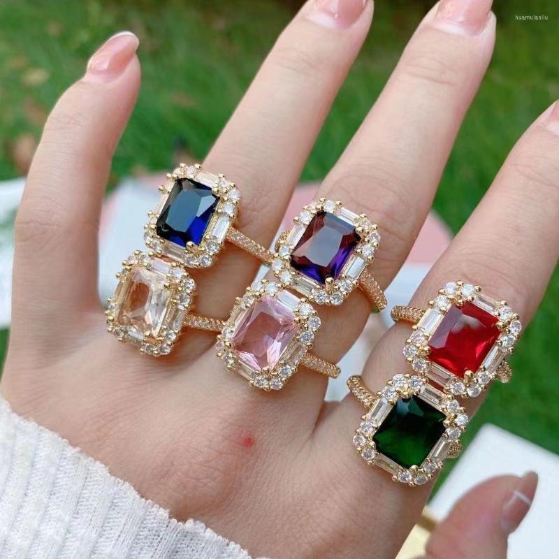 Cluster Rings 5Pcs Fashion Shiny Cubic Zirconia Adjustable Square Gold Plated Colorful Women's Luxury Jewelry
Cluster Rings 5Pcs Fashion Shiny Cubic Zirconia Adjustable Square Gold Plated Colorful Women's Luxury Jewelry