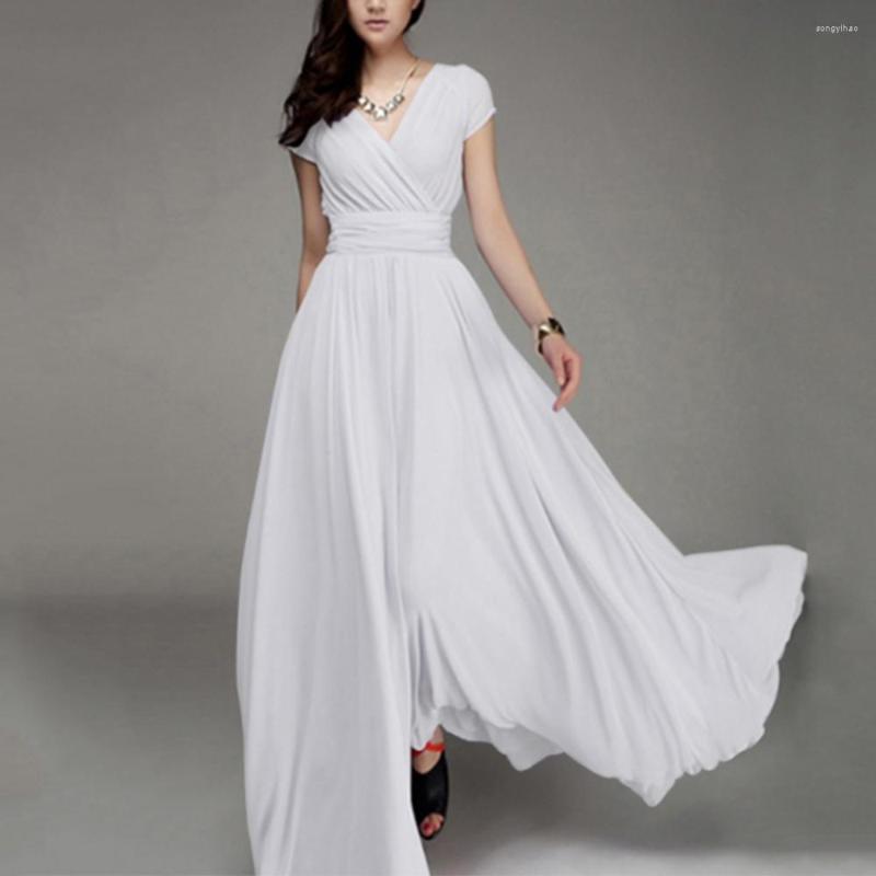 Casual Dresses !!! Bohemian Women Solid Color Short Sleeve V Neck Tight Waist Maxi Evening Dress, Light purple
Casual Dresses !!! Bohemian Women Solid Color Short Sleeve V Neck Tight Waist Maxi Evening Dress, Light purple