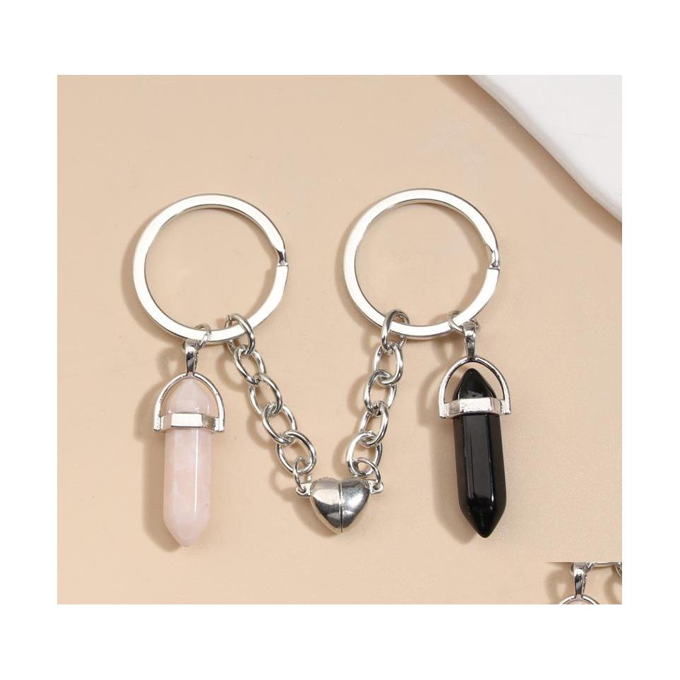 Key Rings Keychain Natural Crystal Quartz Stone Ring Heart Magnetic Button Chains Keyring For Couple Friend Gifts Diy Handmade Drop Dhpub
Key Rings Keychain Natural Crystal Quartz Stone Ring Heart Magnetic Button Chains Keyring For Couple Friend Gifts Diy Handmade Drop Dhpub