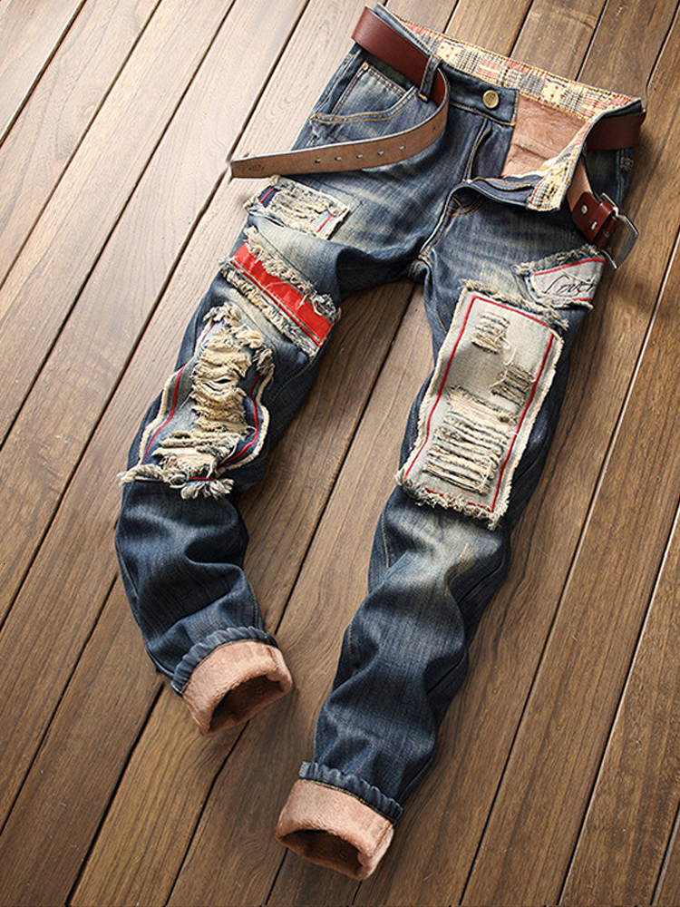 Men's Jeans AutumnWinter Thick Men Clothing Slim Knee Patch Stretch Cotton Straight And Fleece PROM Party Fashion Quality 230217, Ty812
Men's Jeans AutumnWinter Thick Men Clothing Slim Knee Patch Stretch Cotton Straight And Fleece PROM Party Fashion Quality 230217, Ty812