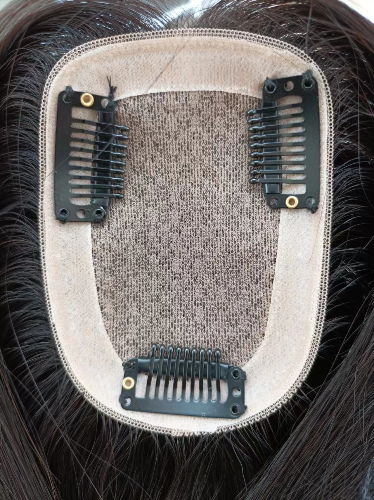 8X12cm Silk Skin Base Topper Women Toupee Chinese Virgin Human Hair Piece with 4 Clips In Natural Scalp Top Overlay Free Parting