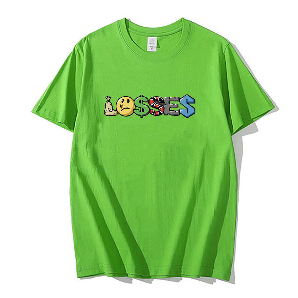 Men's T-Shirts Best Selling Lil Tjay Merch Losses Graphic Print Tshirts Hip Hop Men Women Fashion Oversized Tshirt Rapper Men's Regular Tees