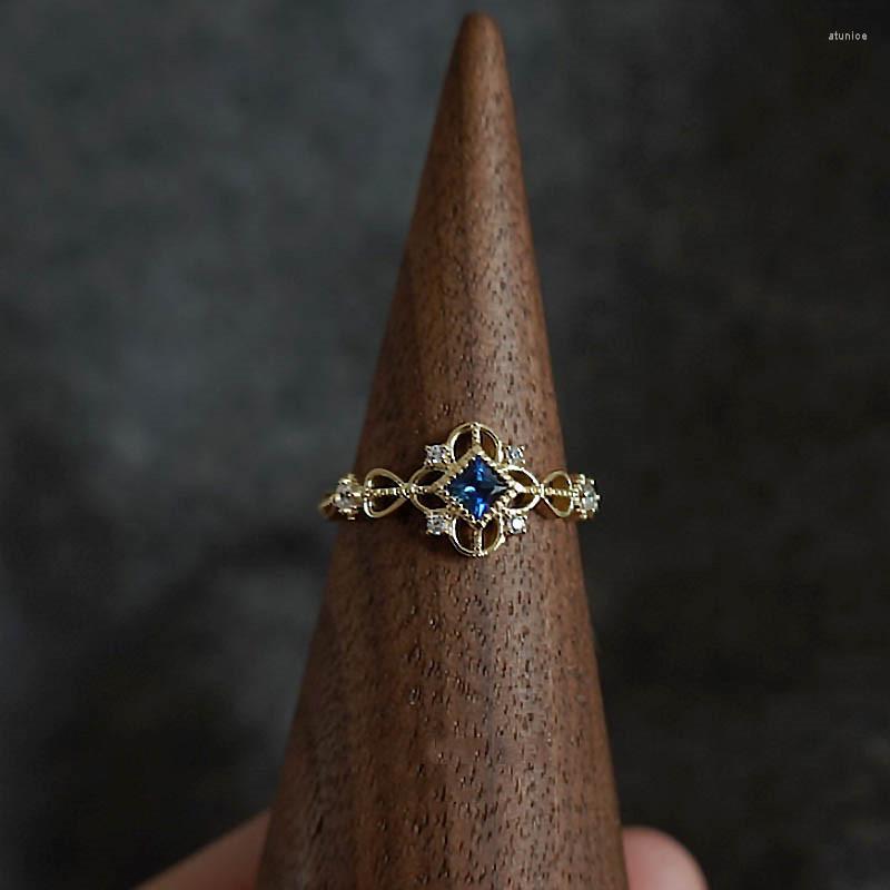 Wedding Rings Vintage Female Blue Zircon Stone Ring Classic Gold Color Hollow Engagement Charm Crystal Square For Women
Wedding Rings Vintage Female Blue Zircon Stone Ring Classic Gold Color Hollow Engagement Charm Crystal Square For Women