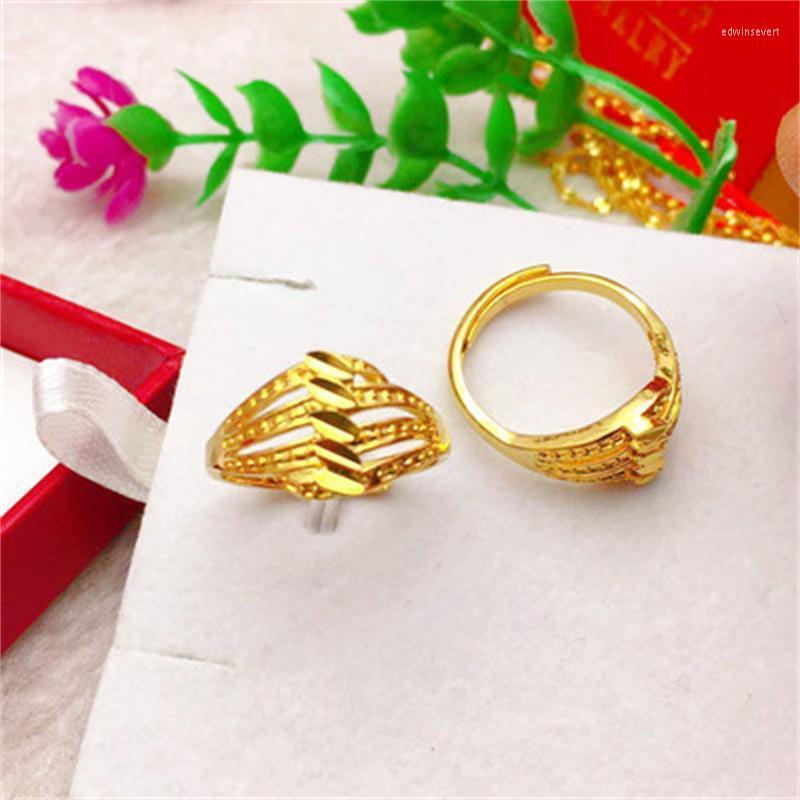 Wedding Rings High Quality Light Gold Vietnam Shajin Lady Ring Opening Adjustable Size Multi Style Exquisite Jewelry Gift Edwi22
Wedding Rings High Quality Light Gold Vietnam Shajin Lady Ring Opening Adjustable Size Multi Style Exquisite Jewelry Gift Edwi22