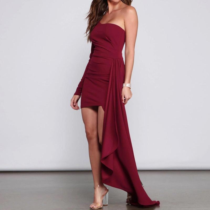 Casual Dresses Plus For Women Long Tail Skirt Irregular One Shoulder Sleeve Dress Elegant Evening, Black
Casual Dresses Plus For Women Long Tail Skirt Irregular One Shoulder Sleeve Dress Elegant Evening, Black