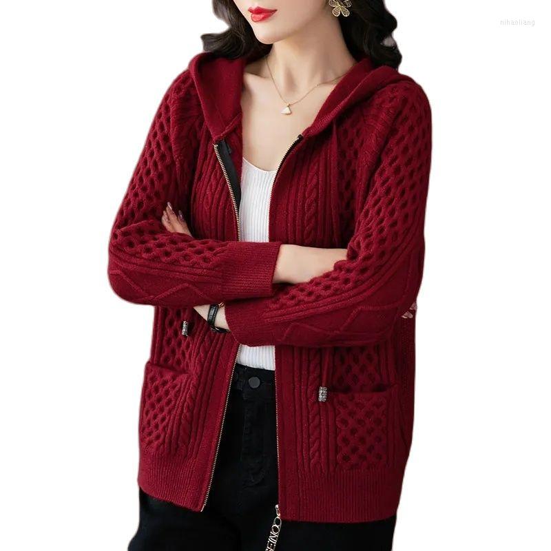 Women's Knits 2023 Spring Autumn Women Knitted Jacket Solid Color Thicken Hooded Cardigan Sweater Coat Casual Female Zipper Knit Cardigans, Red
Women's Knits 2023 Spring Autumn Women Knitted Jacket Solid Color Thicken Hooded Cardigan Sweater Coat Casual Female Zipper Knit Cardigans, Red