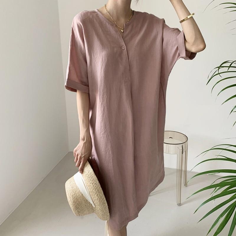 Casual Dresses Women Long Maxi Summer Dress Cotton Linen Ladies Big Pockets Be Skirt Short Sleeve Temperament Over The Knee, Color as picture
Casual Dresses Women Long Maxi Summer Dress Cotton Linen Ladies Big Pockets Be Skirt Short Sleeve Temperament Over The Knee, Color as picture